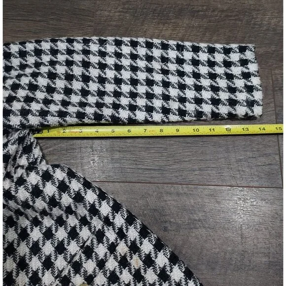 Blazer Houndstooth Retro Plymouth Size 6 Ornate Gold Buttons Professional Wear - Picture 7 of 14